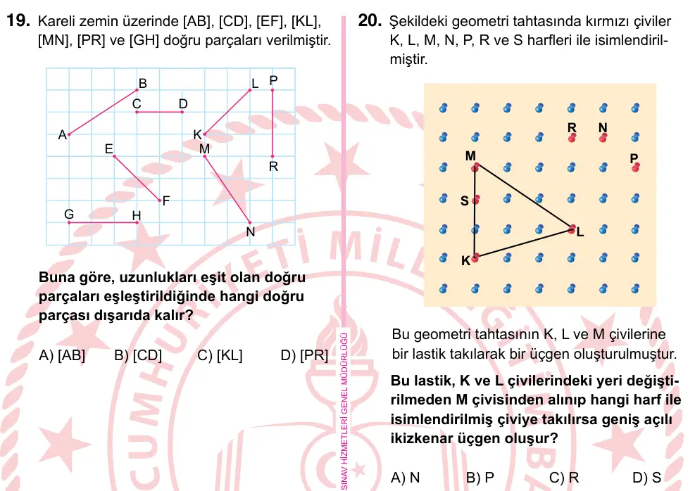 5. Sınıf Matematik 2022 İOKBS Bursluluk Sınavı 20. Soru görseli