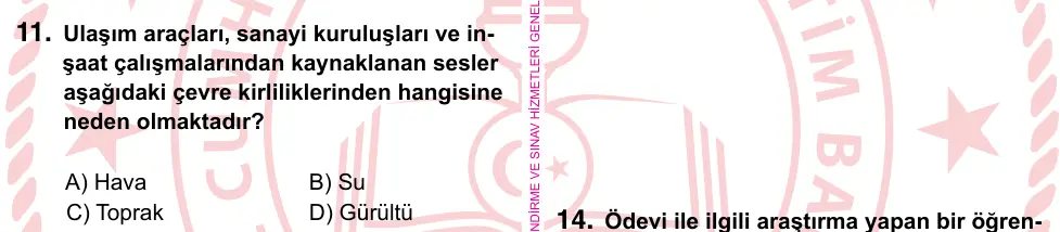 5. Sınıf Sosyal Bilgiler 2022 İOKBS Bursluluk Sınavı 11. Soru görseli