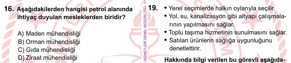 5. Sınıf Sosyal Bilgiler 2022 İOKBS Bursluluk Sınavı 16. Soru görseli