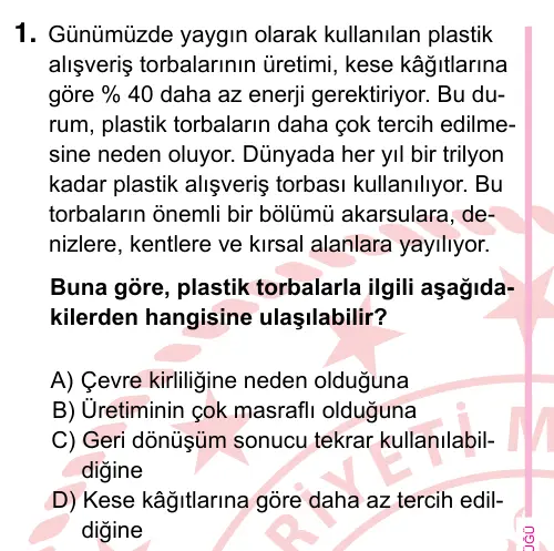 5. Sınıf Sosyal Bilgiler 2022 İOKBS Bursluluk Sınavı 1. Soru görseli