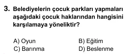 5. Sınıf Sosyal Bilgiler 2022 İOKBS Bursluluk Sınavı 3. Soru görseli