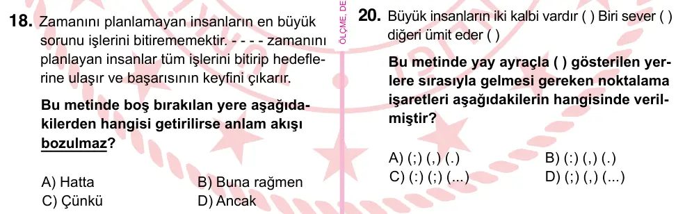 5. Sınıf Türkçe 2022 İOKBS Bursluluk Sınavı 18. Soru görseli