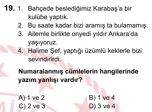 5. Sınıf Türkçe 2022 İOKBS Bursluluk Sınavı 19. Soru görseli