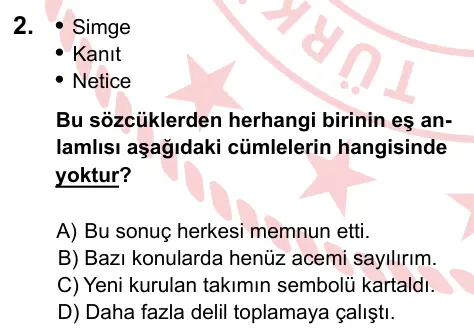5. Sınıf Türkçe 2022 İOKBS Bursluluk Sınavı 2. Soru görseli