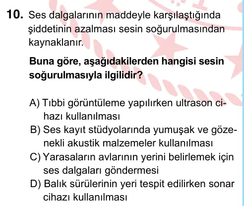 6. Sınıf Fen Bilimleri 2022 İOKBS Bursluluk Sınavı 10. Soru görseli