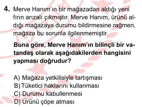6. Sınıf Sosyal Bilgiler 2022 İOKBS Bursluluk Sınavı 4. Soru görseli