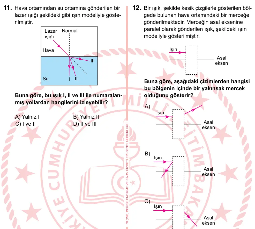 7. Sınıf Fen Bilimleri 2022 İOKBS Bursluluk Sınavı 11. Soru görseli