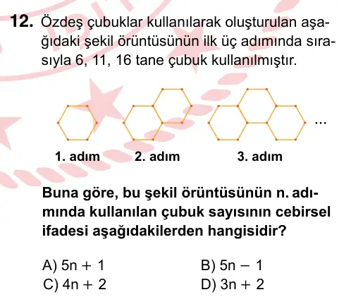 7. Sınıf Matematik 2022 İOKBS Bursluluk Sınavı 12. Soru görseli