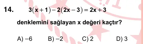 7. Sınıf Matematik 2022 İOKBS Bursluluk Sınavı 14. Soru görseli