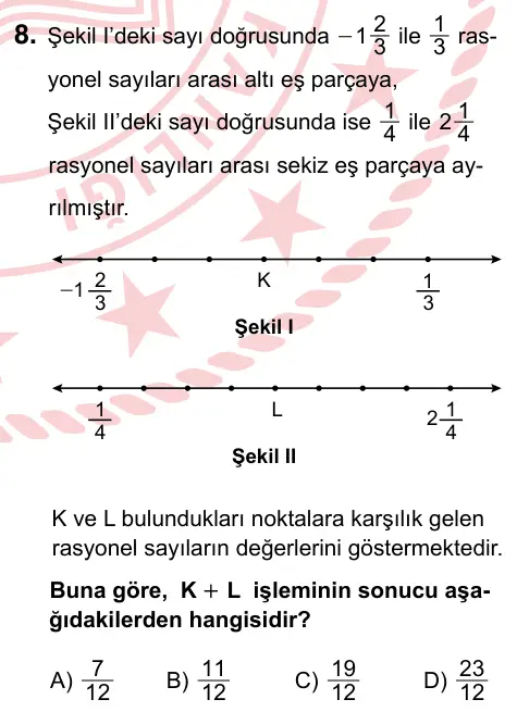 7. Sınıf Matematik 2022 İOKBS Bursluluk Sınavı 8. Soru görseli