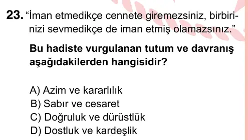 7. Sınıf Sosyal Bilgiler 2022 İOKBS Bursluluk Sınavı 23. Soru görseli