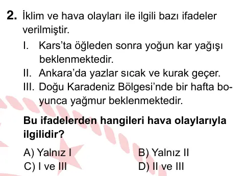 8. Sınıf ve Hazırlık Fen Bilimleri 2022 İOKBS Bursluluk Sınavı 2. Soru görseli