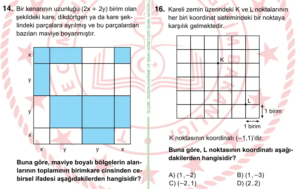 8. Sınıf ve Hazırlık Matematik 2022 İOKBS Bursluluk Sınavı 16. Soru görseli