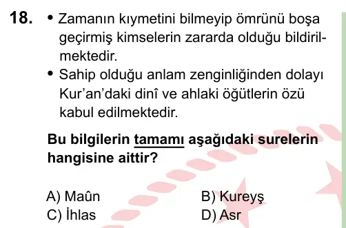 8. Sınıf ve Hazırlık Sosyal Bilgiler 2022 İOKBS Bursluluk Sınavı 18. Soru görseli