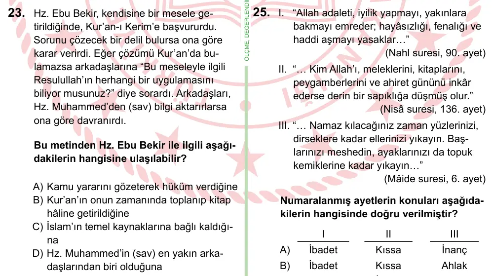 8. Sınıf ve Hazırlık Sosyal Bilgiler 2022 İOKBS Bursluluk Sınavı 23. Soru görseli