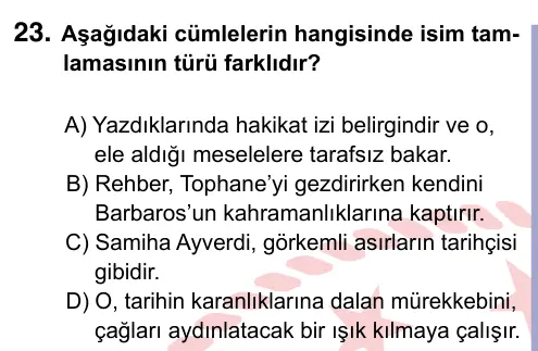 9, 10, 11. Sınıf Türk Dili ve Edebiyatı 2022 İOKBS Bursluluk Sınavı 23. Soru görseli