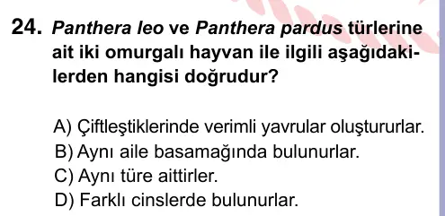 9, 10, 11. Sınıf Fen Bilimleri 2022 İOKBS Bursluluk Sınavı 24. Soru görseli