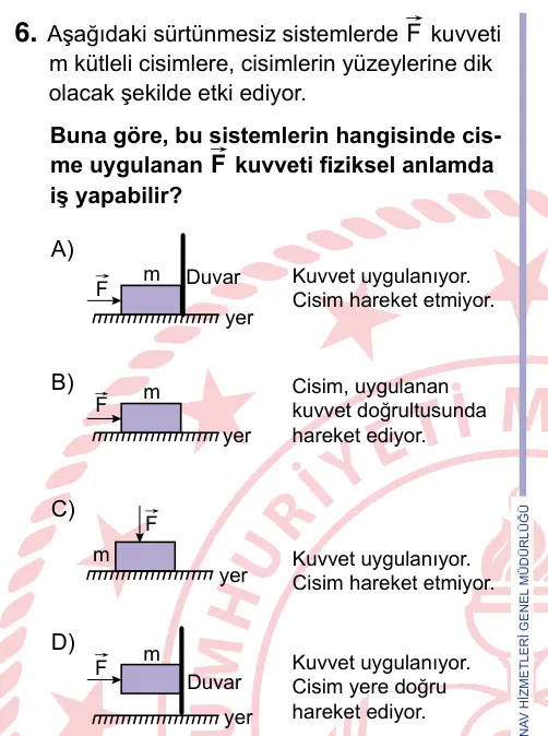 9, 10, 11. Sınıf Fen Bilimleri 2022 İOKBS Bursluluk Sınavı 6. Soru görseli