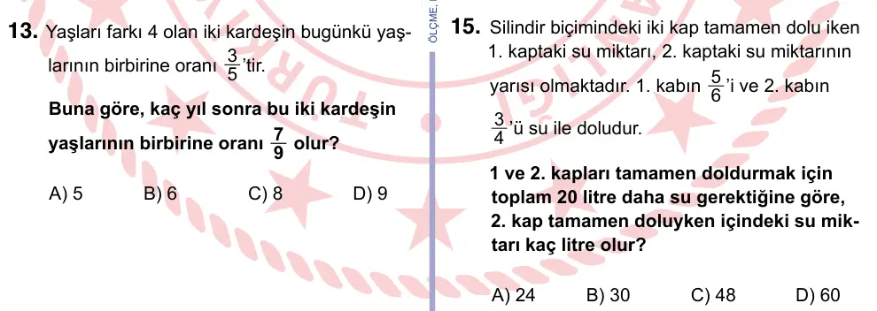 9, 10, 11. Sınıf Matematik 2022 İOKBS Bursluluk Sınavı 15. Soru görseli