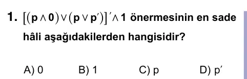 9, 10, 11. Sınıf Matematik 2022 İOKBS Bursluluk Sınavı 1. Soru görseli