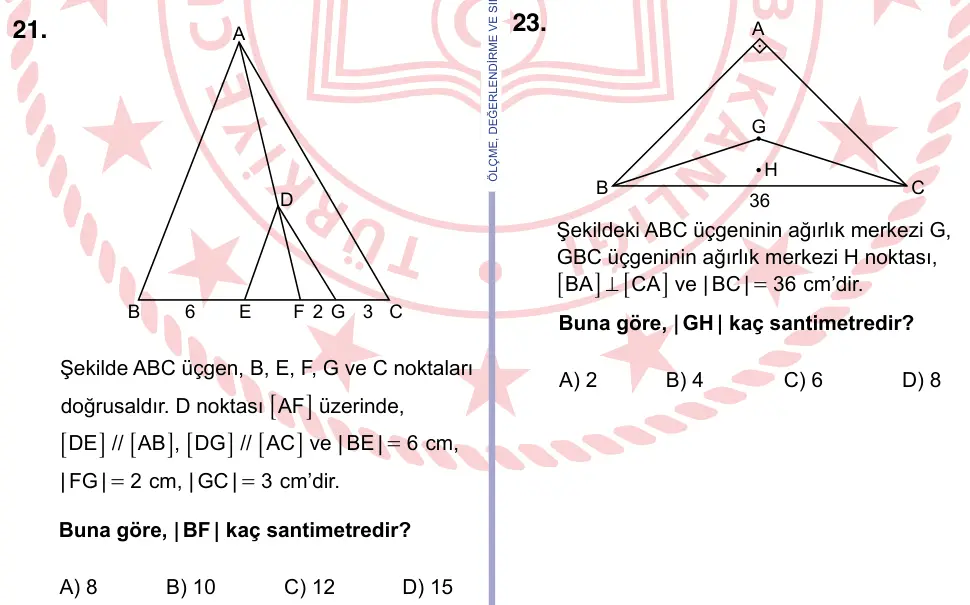 9, 10, 11. Sınıf Matematik 2022 İOKBS Bursluluk Sınavı 21. Soru görseli