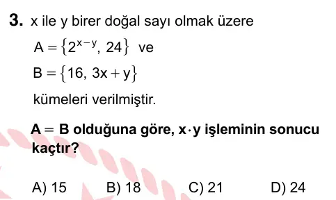 9, 10, 11. Sınıf Matematik 2022 İOKBS Bursluluk Sınavı 3. Soru görseli