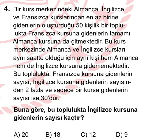 9, 10, 11. Sınıf Matematik 2022 İOKBS Bursluluk Sınavı 4. Soru görseli