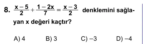 9, 10, 11. Sınıf Matematik 2022 İOKBS Bursluluk Sınavı 8. Soru görseli