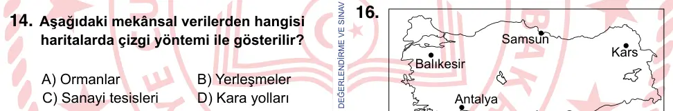 9, 10, 11. Sınıf Sosyal Bilgiler 2022 İOKBS Bursluluk Sınavı 14. Soru görseli