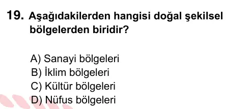 9, 10, 11. Sınıf Sosyal Bilgiler 2022 İOKBS Bursluluk Sınavı 19. Soru görseli
