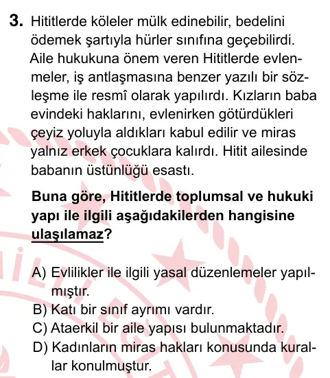 9, 10, 11. Sınıf Sosyal Bilgiler 2022 İOKBS Bursluluk Sınavı 3. Soru görseli