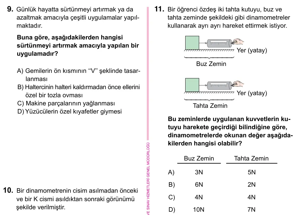 5. Sınıf Fen Bilimleri 2023 İOKBS Bursluluk Sınavı 11. Soru görseli