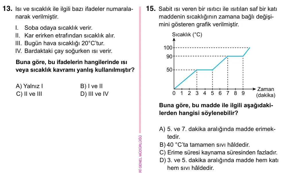 5. Sınıf Fen Bilimleri 2023 İOKBS Bursluluk Sınavı 15. Soru görseli