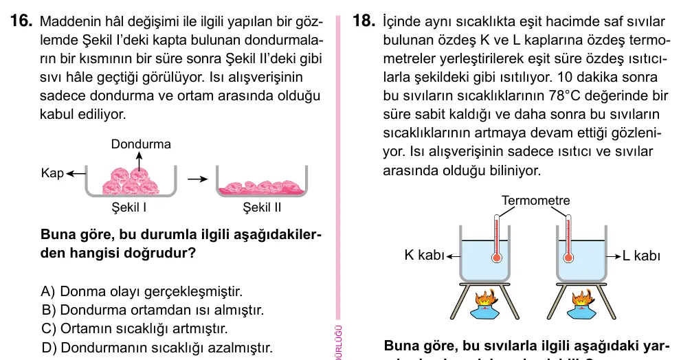 5. Sınıf Fen Bilimleri 2023 İOKBS Bursluluk Sınavı 16. Soru görseli