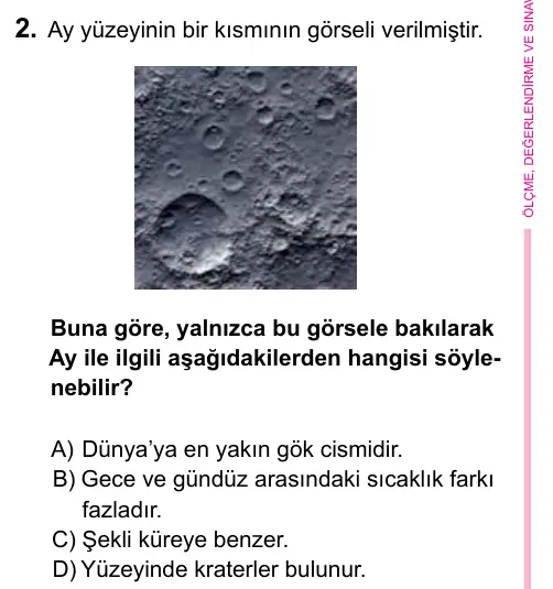 5. Sınıf Fen Bilimleri 2023 İOKBS Bursluluk Sınavı 2. Soru görseli