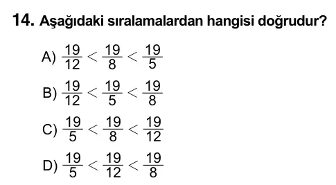 5. Sınıf Matematik 2023 İOKBS Bursluluk Sınavı 14. Soru görseli