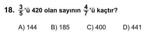 5. Sınıf Matematik 2023 İOKBS Bursluluk Sınavı 18. Soru görseli