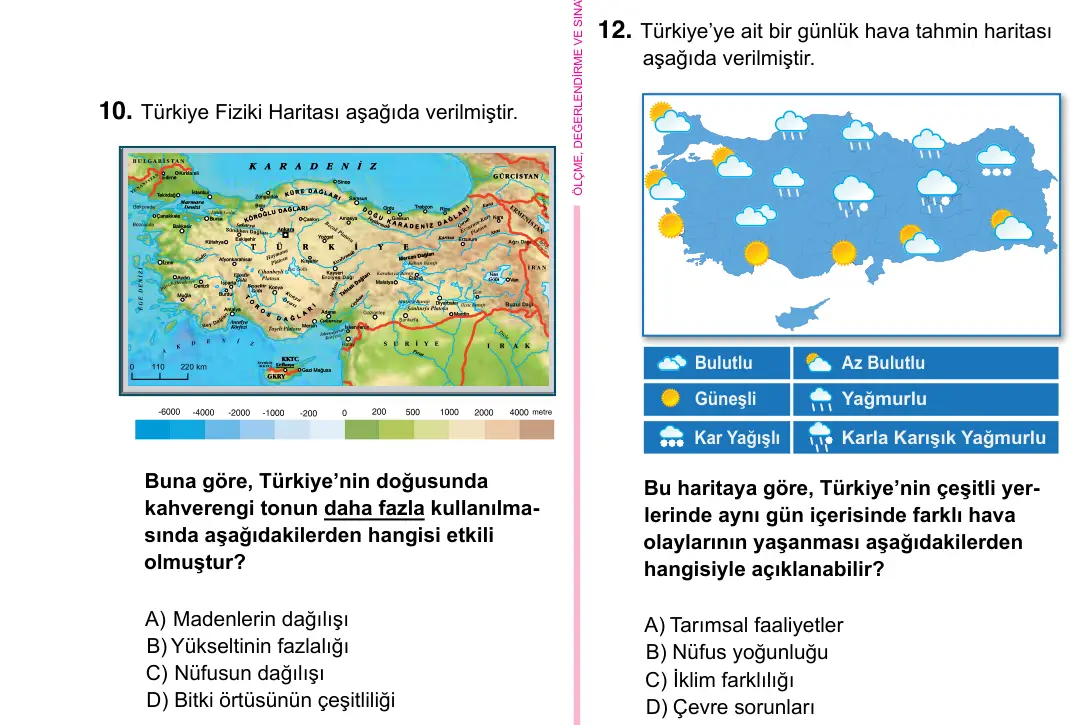 5. Sınıf Sosyal Bilgiler 2023 İOKBS Bursluluk Sınavı 12. Soru görseli
