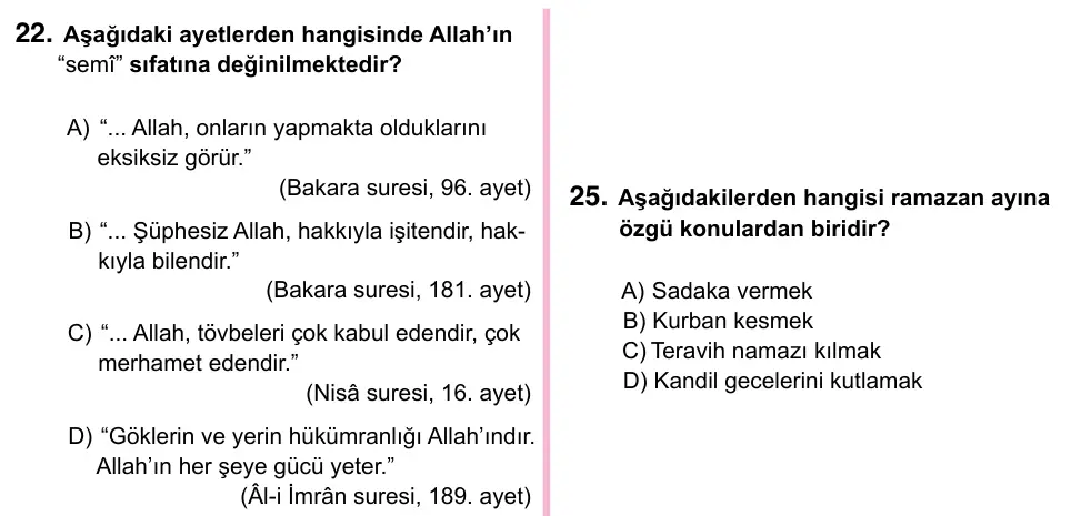 5. Sınıf Sosyal Bilgiler 2023 İOKBS Bursluluk Sınavı 22. Soru görseli