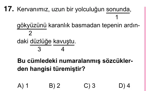 5. Sınıf Türkçe 2023 İOKBS Bursluluk Sınavı 17. Soru görseli