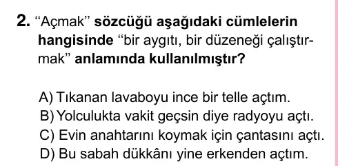 5. Sınıf Türkçe 2023 İOKBS Bursluluk Sınavı 2. Soru görseli