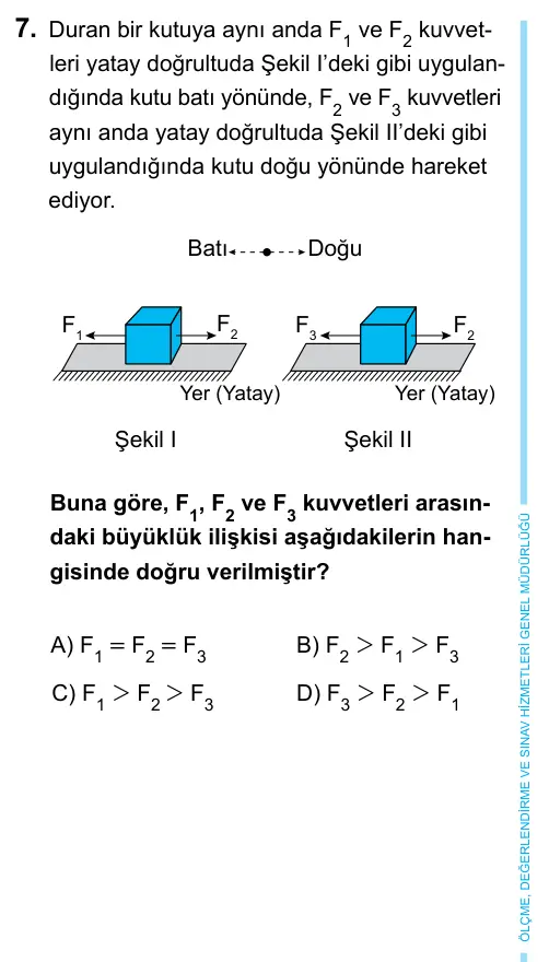 6. Sınıf Fen Bilimleri 2023 İOKBS Bursluluk Sınavı 7. Soru görseli