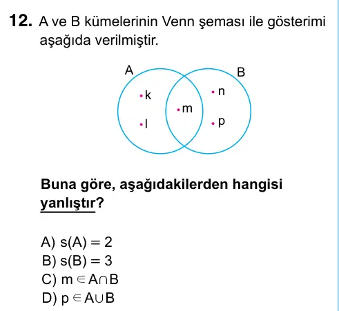 6. Sınıf Matematik 2023 İOKBS Bursluluk Sınavı 12. Soru görseli