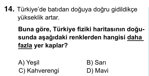 6. Sınıf Sosyal Bilgiler 2023 İOKBS Bursluluk Sınavı 14. Soru görseli