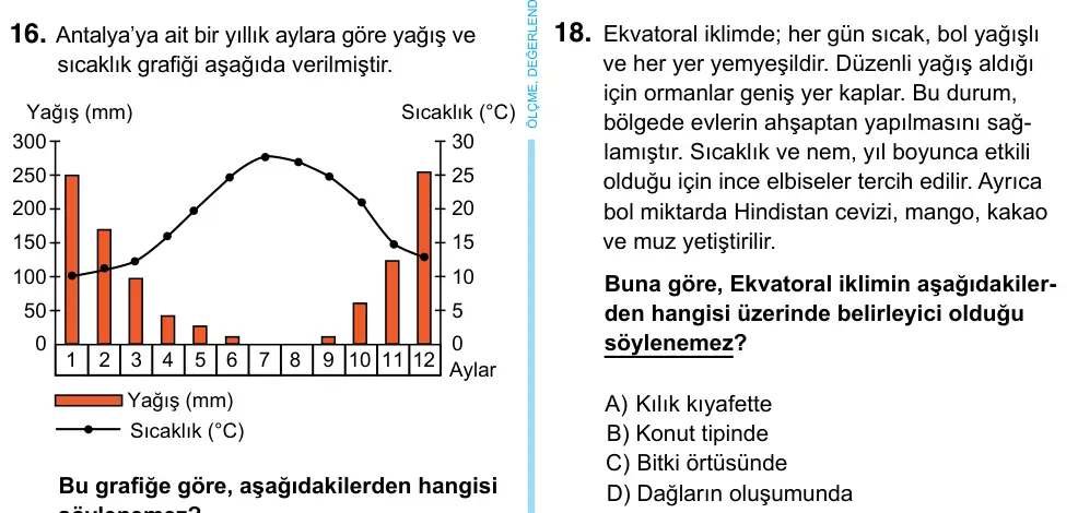 6. Sınıf Sosyal Bilgiler 2023 İOKBS Bursluluk Sınavı 18. Soru görseli
