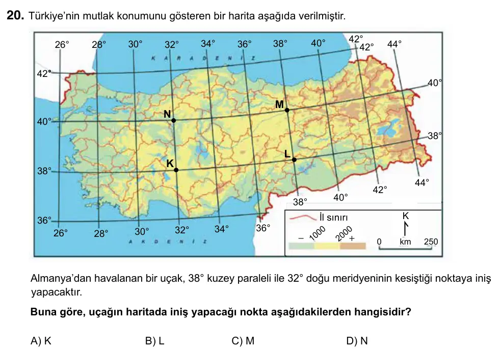 6. Sınıf Sosyal Bilgiler 2023 İOKBS Bursluluk Sınavı 20. Soru görseli (1/2)