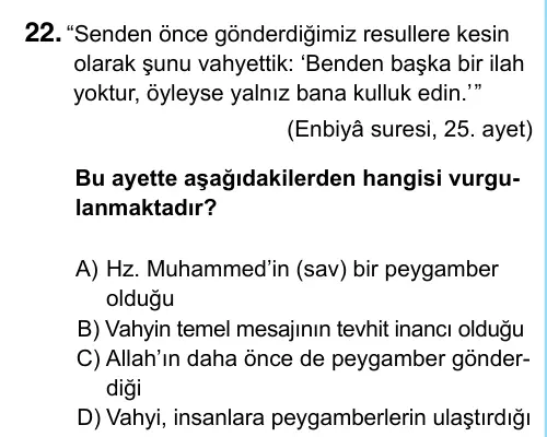 6. Sınıf Sosyal Bilgiler 2023 İOKBS Bursluluk Sınavı 22. Soru görseli