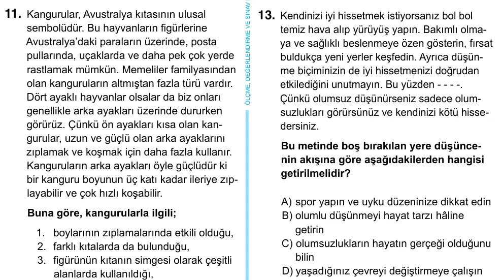 6. Sınıf Türkçe 2023 İOKBS Bursluluk Sınavı 13. Soru görseli