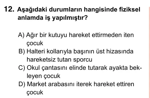 7. Sınıf Fen Bilimleri 2023 İOKBS Bursluluk Sınavı 12. Soru görseli
