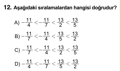 7. Sınıf Matematik 2023 İOKBS Bursluluk Sınavı 12. Soru görseli